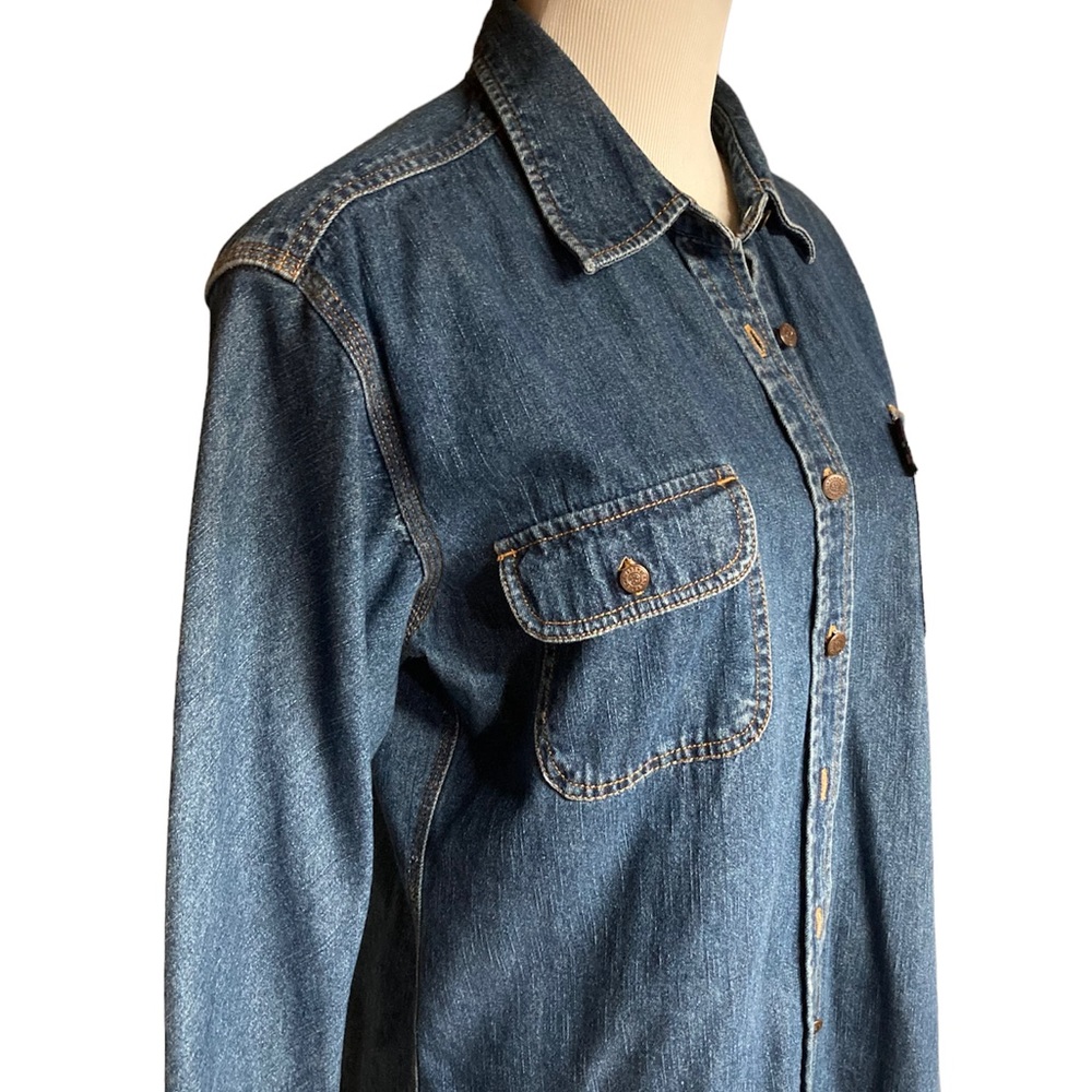 Bill Blass Blue Jean Top Size PL petite 12/14 women’s.  Vintage